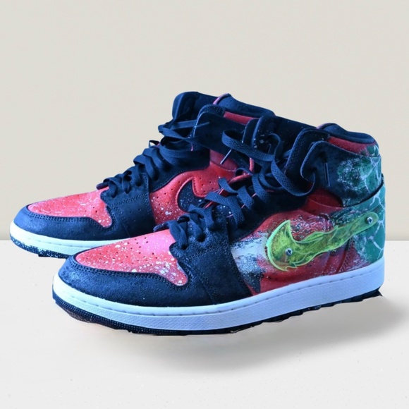 Hand-Painted Nike Airfare Sneakers – One-of-a-Kind Custom Design - Picture 1 of 4